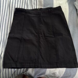 Free People Black Denim Skirt